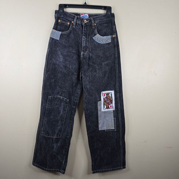 Vintage Fubu Fat Albert & Junkyard Gang Embroidered Baggy Jeans Size 14 - Picture 1 of 7